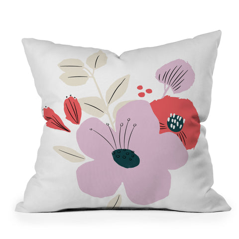 Alice Rebecca Potter Earthy Bouquet Throw Pillow
