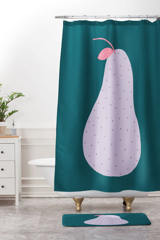 Alice Rebecca Potter Pear Shower Curtain And Mat