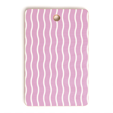 Alice Rebecca Potter Pink Wave Form Cutting Board Rectangle