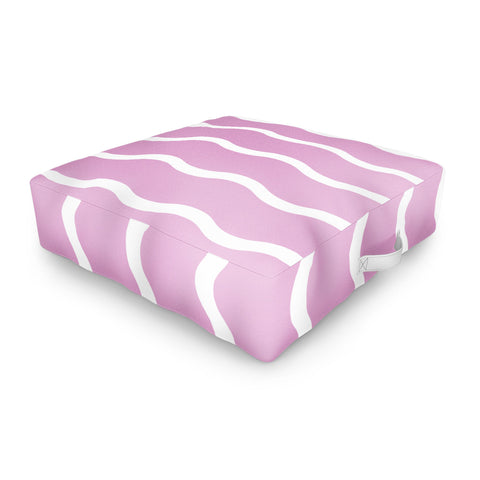 Alice Rebecca Potter Pink Wave Form Outdoor Floor Cushion