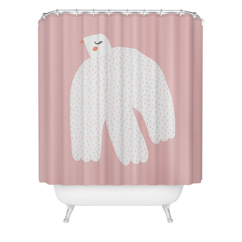 Alice Rebecca Potter White Dove Shower Curtain