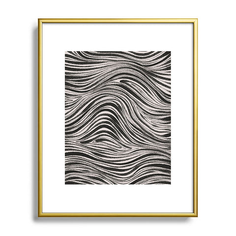 Alisa Galitsyna Black White Irregular Lines Metal Framed Art Print