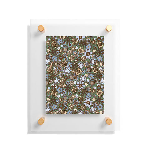 Alisa Galitsyna Blue and Brown Retro Bloom Floating Acrylic Print