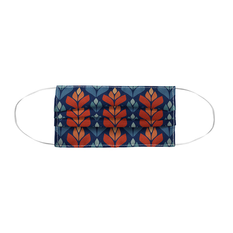 Alisa Galitsyna Blue Red Retro Trefoil Patter Face Mask