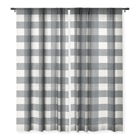 Alisa Galitsyna Gingham Cloth Charcoal Checks Sheer Non Repeat