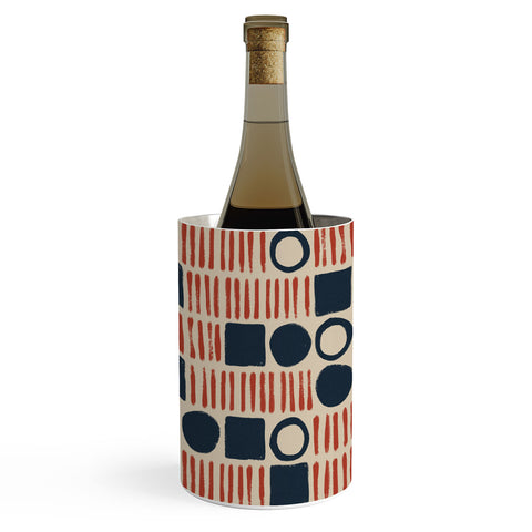 Alisa Galitsyna Red Blue Handdrawn Pattern 1 Wine Chiller