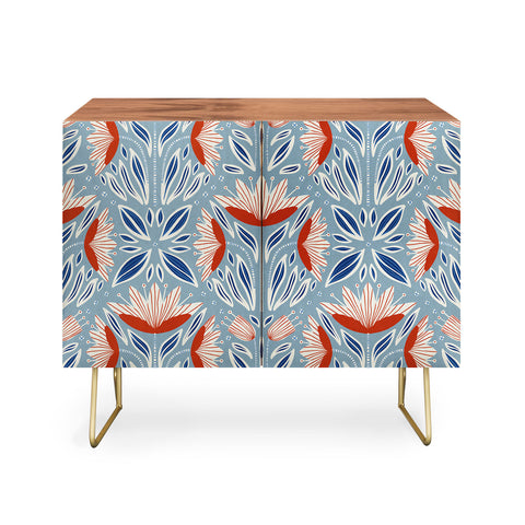 Alisa Galitsyna Wildflowers Cyan Beige Credenza