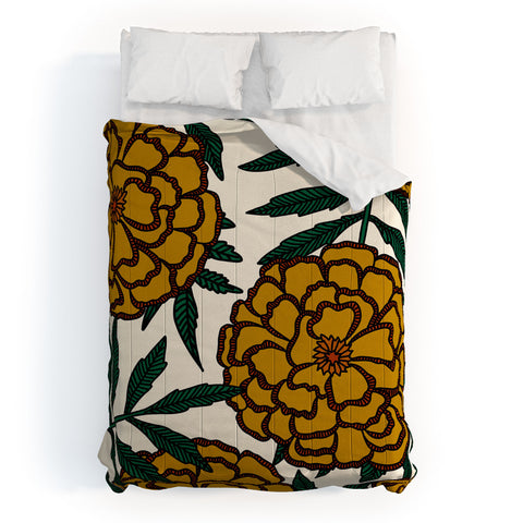 Alisa Galitsyna Yellow Marigolds Comforter