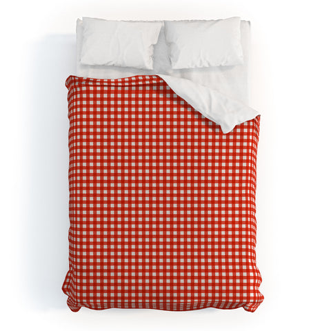 alison janssen Red Gingham I Duvet Cover