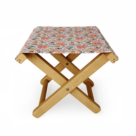 alison janssen Tropical Coral Floral Folding Stool