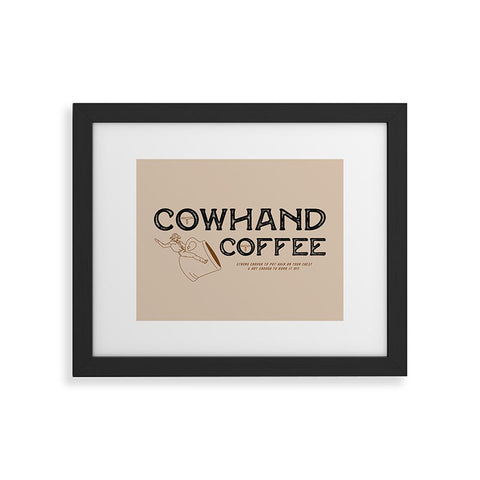 Allie Falcon Cowhand Coffee Rustic Framed Art Print