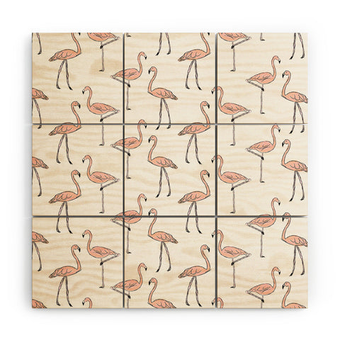 Allyson Johnson Fancy Flamingos Wood Wall Mural