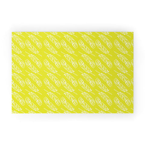 Allyson Johnson Neon Feathers Welcome Mat