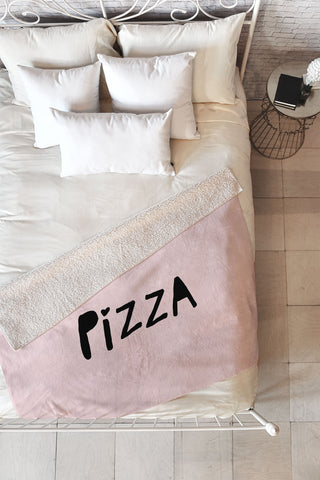 Allyson Johnson Pizza Pink Fleece Throw Blanket