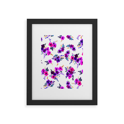 Amy Sia Ava Floral Purple Framed Art Print