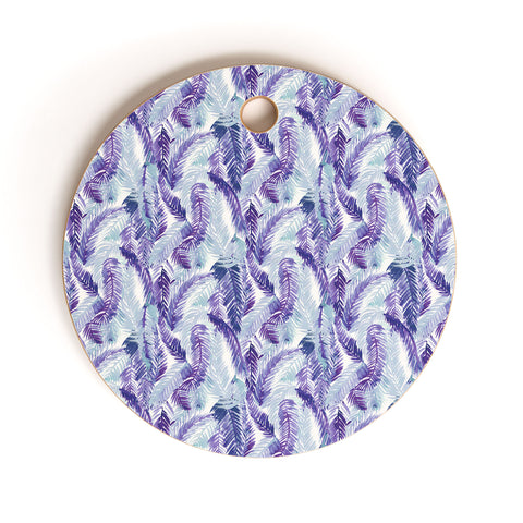 Amy Sia Fern Palm Purple Cutting Board Round