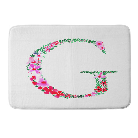 Amy Sia Floral Monogram Letter G Memory Foam Bath Mat