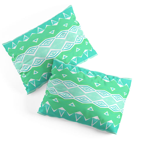 Amy Sia Geo Triangle 2 Sea Green Pillow Shams