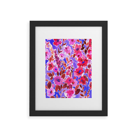 Amy Sia Isla Floral Purple Framed Art Print