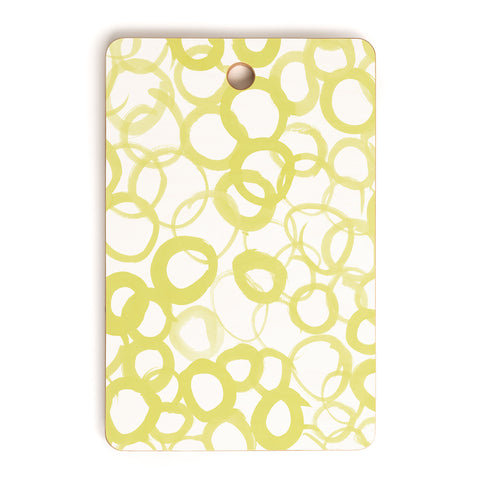 Amy Sia Watercolor Circle Ochre Cutting Board Rectangle