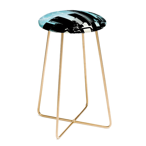 Amy Smith LA skyline blue Counter Stool