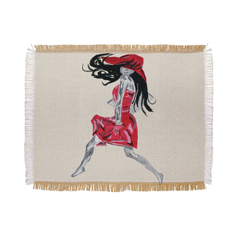 Amy Smith Red Dress Throw Blanket
