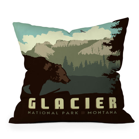 Anderson Design Group Glacier National Park Throw Pillow