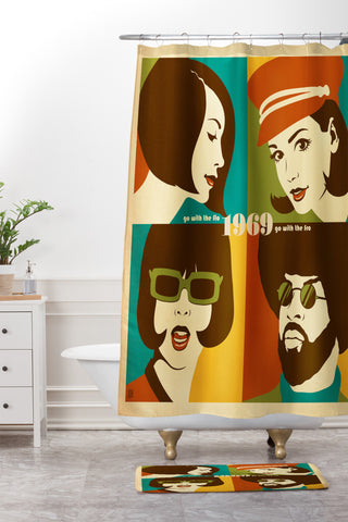 Anderson Design Group Go With The Flo Fro Shower Curtain And Mat