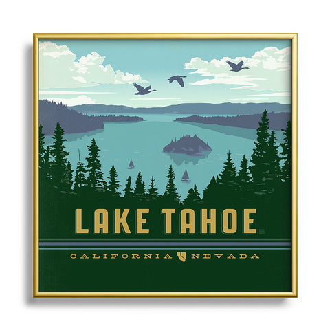 Anderson Design Group Lake Tahoe Metal Square Framed Art Print