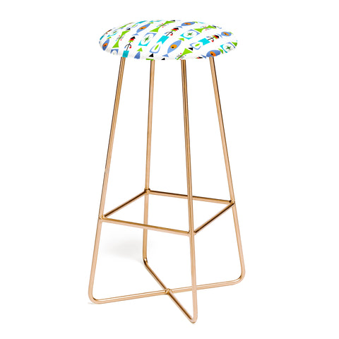 Andi Bird Retro Shape White Bar Stool