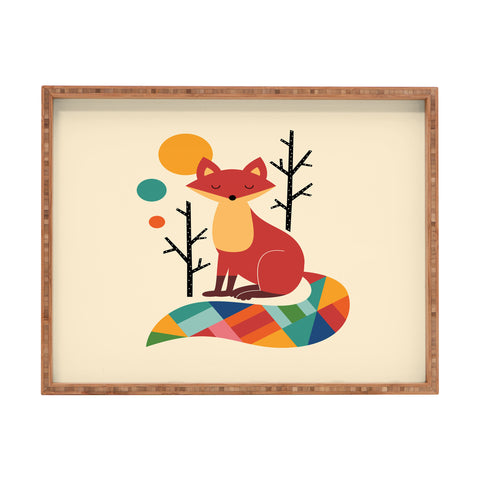 Andy Westface Rainbow Fox Rectangular Tray