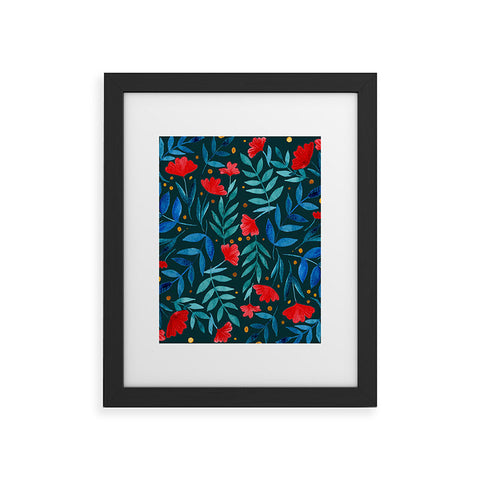 Angela Minca Magical garden teal Framed Art Print