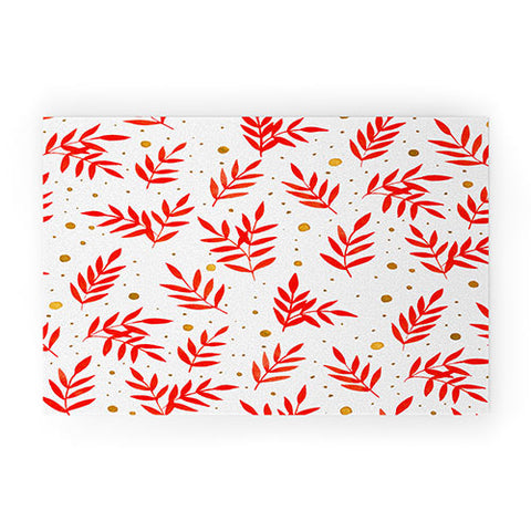 Angela Minca Magical orange branches Welcome Mat