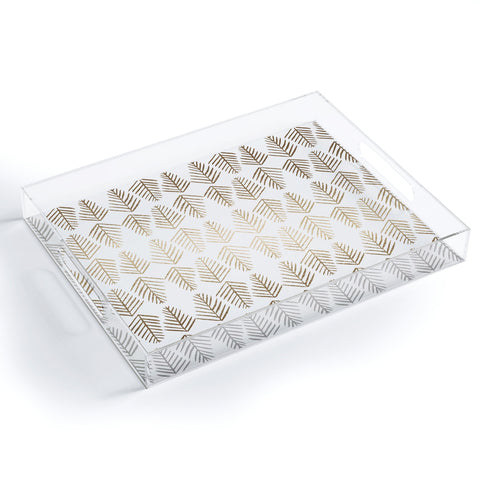 Angela Minca Pine trees gold Acrylic Tray