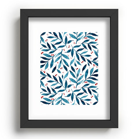 Angela Minca Teal branches Recessed Framing Rectangle