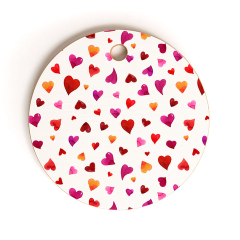 Angela Minca Valentines day hearts Cutting Board Round