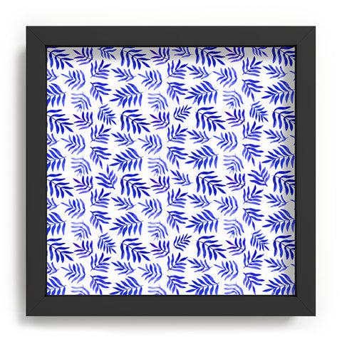 Angela Minca Watercolor blue branches Recessed Framing Square