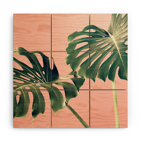 Ann Hudec Monstera Blush Wood Wall Mural