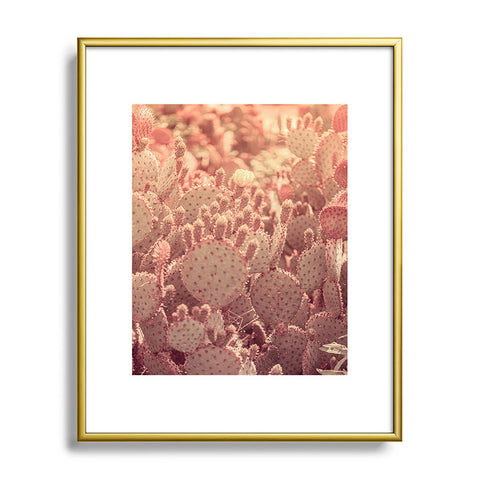 Ann Hudec Rose Gold Cactus Metal Framed Art Print