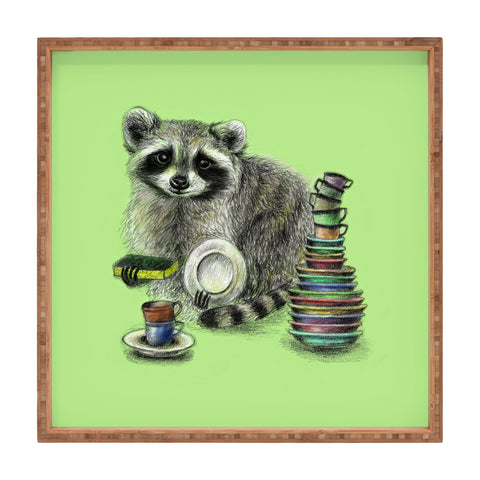 Anna Shell Raccoon Square Tray