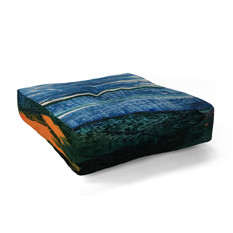 ANoelleJay Mini World Environmental Blues 2 Floor Pillow Square