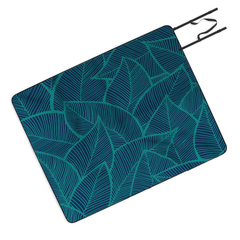 Arcturus Blue Green Leaves Picnic Blanket
