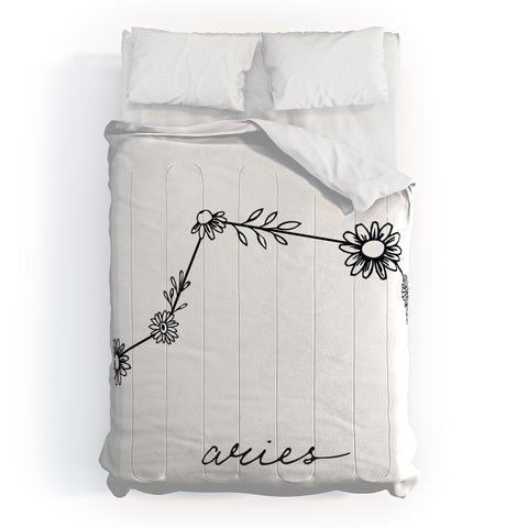 Aterk Aries Floral Constellation Comforter