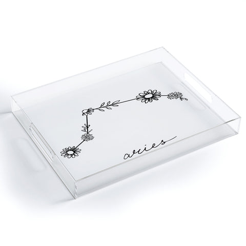 Aterk Aries Floral Constellation Acrylic Tray