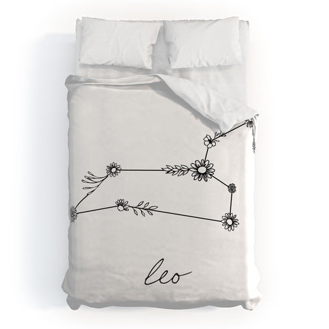 Aterk Leo Floral Constellation Duvet Cover
