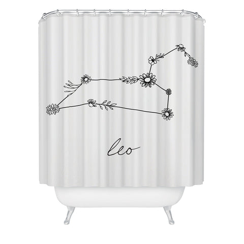 Aterk Leo Floral Constellation Shower Curtain