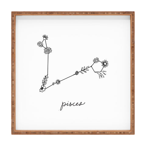 Aterk Pisces Floral Constellation Square Tray