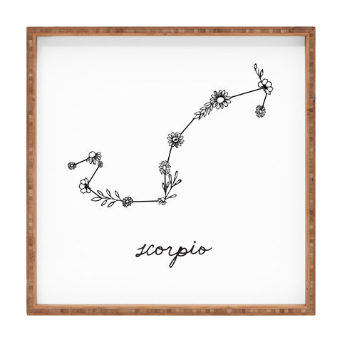 Aterk Scorpio Floral Constellation Square Tray