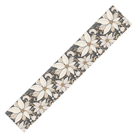 Avenie Abstract Floral Neutral Table Runner