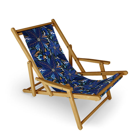 Avenie Abstract Florals Blue Sling Chair